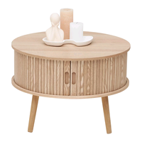 Combohome Table basse moderne, armoire ronde avec portes coulissantes, collection de produits de salon nordique pour la maison