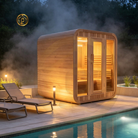 Dijual Sauna Uap Ozone Kering Kayu Solid Tradisional Modern untuk 2 Orang, Dilengkapi Panel Terapi Cahaya Merah