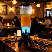 Nouveau Dispositif de Boisson en Forme de Baril de Bière en Plastique PC de 3L, Illuminé et Bluetooth, Idéal pour les Fêtes. Distributeur de bière avec design réutilisable.