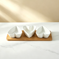 Offre Spéciale – Ensemble de 3 mini-bols en céramique en forme de cœur pour sauce, biscuits, noix, snacks et desserts