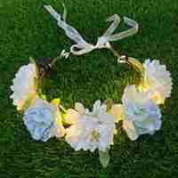 2024 nouvelle Rose pivoine fleur LED bandeau fleurs belle couronne lumineuse pour fête événement mariage