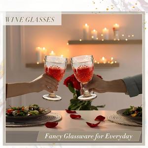 Calici Soffiati a Mano Gialli per Vino, Bicchieri Vintage Rosa con Rilievi Colorati da 10oz per Acqua <span class=keywords><strong>e</strong></span> Succo - Bestseller - Product Image 5