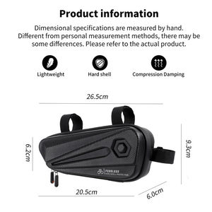 WEST BIKING Nouveau design Sacoche de cadre de vélo rigide pour téléphone, étanche, pour VTT et vélo de route, sacoche triangulaire - Product Image 3