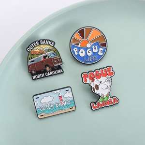 Broches de Aleación de Zinc Esmaltados con Diseño de la Costa Exterior, Estilo Pogue Life, Playa, Bosque, Paisaje Natural, Insignia de Solapa, Año Nuevo Chino - Product Image 3