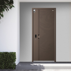 Porte en acier thermolaqué moderne, anti-effraction, anti-rouille, ignifuge, motif personnalisé pour entrée d'appartement et extérieur de maison - Offre Spéciale - Product Image 2