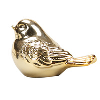 Décoration créative de bureau et de salon en porcelaine blanche nordique, faite à la main, style minimaliste moderne, motif animal oiseau doré