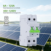 Disjoncteur miniature DC 6kA 10kA 300V 600V 900V 1200V 250V pour protection de système photovoltaïque MCB avec capacité de coupure 6-63A