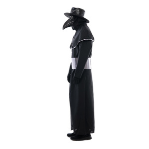 Costume de Médecin de la Peste avec Masque Bec d'Oiseau Noir, Manteau Long, Chapeau et Bâton pour Cosplay et Scène, Taille Adulte Unique - Product Image 4