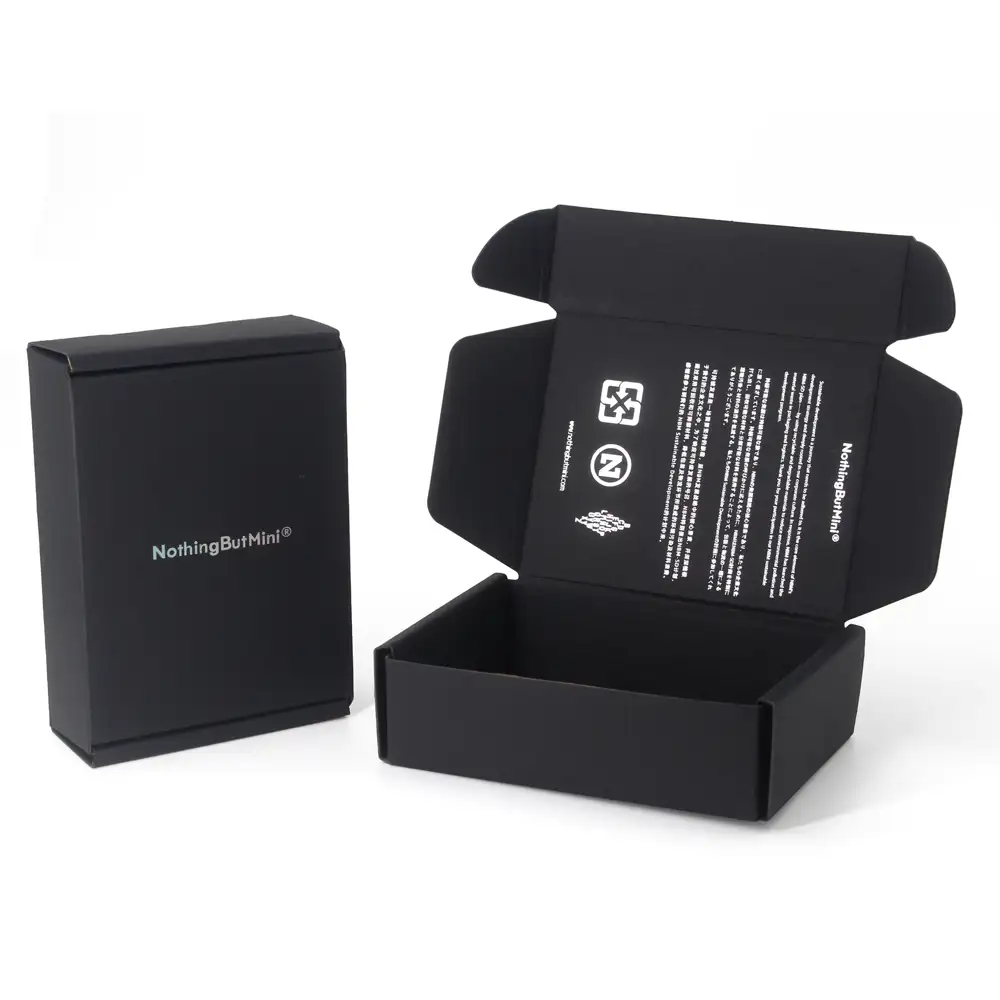 Пользовательский логотип из серебряной фольги, маленькая черная картонная карточная доска, доставка, доставка, коробка для малого бизнеса