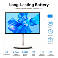 Moniteur tactile Android portable 32 pouces, tactile capacitif 10 points, 8+128 Go, longue autonomie, support mobile, numérique, pour le commerce de libre-service