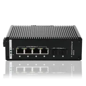 DIN Rail 4CH LAN Gigabit L2 Managed Industrial Ethernet Switch 2 SFP WAN Uplink Outdoor ERPS WEB SNMP VLAN CLI Network Switch