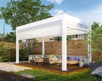 Toit motorisé personnalisé Pergola rétractable en aluminium Maisons d'été Support de persienne de jardin Auvent Gazebo extérieur étanche