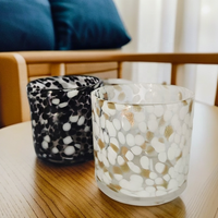 Pot à bougie cylindrique décoratif en verre imprimé sérigraphié motif léopard coloré, style luxe moderne, pour la maison, les mariages, l'extérieur et le jardin