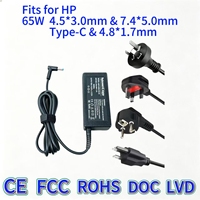 Tous les chargeurs pour ordinateur portable 65W compatibles avec les ordinateurs portables HP, 19,5V 3,33A 4,5*3,0mm 7,4*5,0mm et adaptateur secteur Type C 20V 3,25A pour ordinateurs portables HP