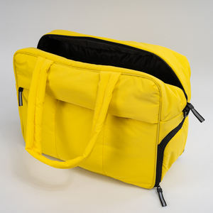 Borsa da Viaggio Weekender per Donne, Borsa Tote Imbottita, Borsone da Trasporto con Scomparto per Scarpe, Colore Cammello Chiaro - Product Image 4