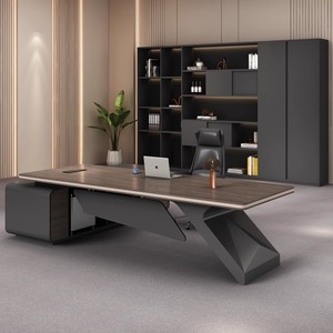 Escritorios Ejecutivos Modernos en Forma de L, Altura Ajustable, Diseño de Panel de Aluminio y Madera de Pino, Independientes, para Uso en Oficina en Casa, <span class=keywords><strong>Precio</strong></span> de Fábrica - Product Image 3