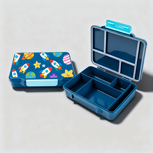 Thân Thiện Với Môi Sang Trọng Bộ Đồ Ăn Tùy Chỉnh In Dễ Thương Phim Hoạt Hình Leakproof Bento Hộp Bằng Lò Vi Bằng Bpa Miễn Phí Cho Trẻ Em Ăn Trưa Bữa Ăn Tối - Product Image 2