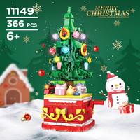 Jouets Woma 11149 366 pièces Ensemble de blocs de construction de sapin de Noël Jouet créatif Cadeau de Noël DIY pour enfants avec poignée rotative