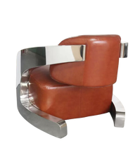 Fauteuil en cuir de style industriel rétro pour salon et bureau à domicile, durable, confortable et au design élégant