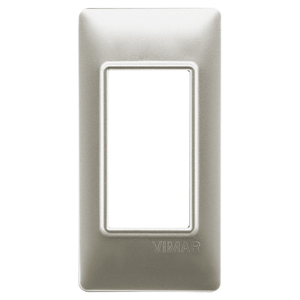 Vimar <b>Wall</b> Switch <b>Plate</b> Matt Nickel 1M Size 5x13cm Height 0.9cm - Product Image 1