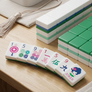 Jeu de Mahjong Américain Sur Mesure Bleu Teal Profond avec Plumes de Paon Gravées, Tiges de Libellule, Tuiles en Acrylique – Jeu de Société Professionnel, Cadeau - Product Image 2