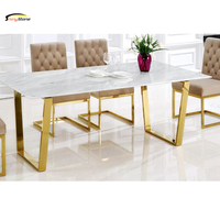 Table à manger en pierre de surface solide Corians avec base de table différentielle