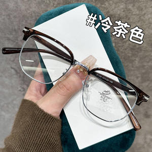Nouvelles lunettes optiques anti-lumière bleue à demi-cercle, monture sourcil, unisexe, taille moyenne, verres PC, origine Taizhou 31135 - Product Image 3
