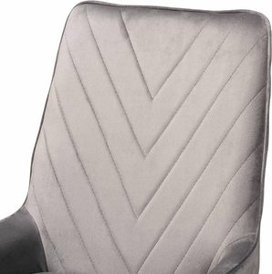Chaise de restaurant moderne en tissu noir velours avec dossier solide et assise rembourrée en mousse - Product Image 6