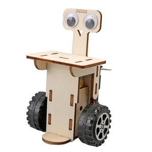 หุ่นยนต์ส่งอาหาร STEM ของเล่นไม้ขนาดเล็ก ชุดประดิษฐ์ DIY ของเล่นฝึกทักษะการใช้มือสำหรับเด็กเล็ก วัสดุทดลอง อุปกรณ์ช่วยสอน - Product Image 1