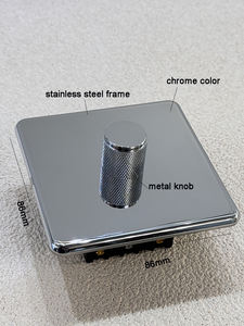 Interruptor de Pared Moderno con Atenuador, Estándar Europeo Francés, 16A, 86, 250V, Panel de Acero Inoxidable Cromado, Fácil Instalación, Estándar del Reino Unido - Product Image 5