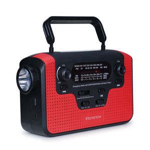 Radio d'urgence à 3 modes de charge (manivelle/solaire/USB), 2300 mAh, lampe de poche SOS, radio AM/FM/SW pour la survie, le camping, la randonnée - Product Image 1