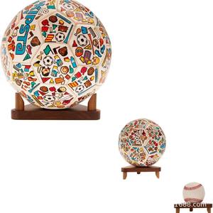 Présentoir à balles en bois pour le football et le baseball, rangement de bureau avec base en bois massif, polyvalent et durable, 13,5 cm - Product Image 1