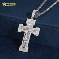 Pendentif Hip Hop 2 pouces en Argent 925 avec Moissanite, style Iced Out, motif Jésus sur la Croix, Bijoux de Rappeur