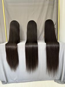 40inch Frontal High Density <b>Wig</b> Long <b>Wigs</b> Straight Body Water Wave Virgin Indian Hair for Lace HD 250% Density - Product Image 6