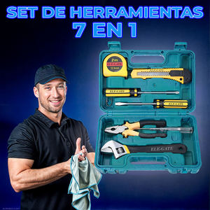 ELE-GATE 7-Piece Tool Set With <b>Screwdrivers</b> Pliers Wrench Tape Measure For DIY Repair Tasks - Product Image 2