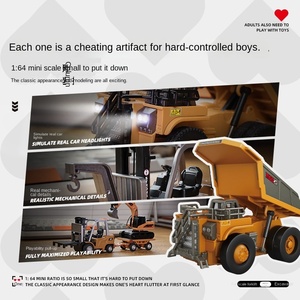 Mini camion benne RC série bureau 1:64, électrique 8 canaux, prêt à l'emploi, jouet pour garçon, cadeau de décompression, mini-excavatrice télécommandée de poche - Product Image 3