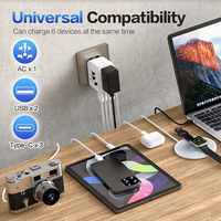 Adaptateur de prise International CE/FCC, chargeur mural rapide PD 30W, adaptateur de voyage universel avec USB et type-c