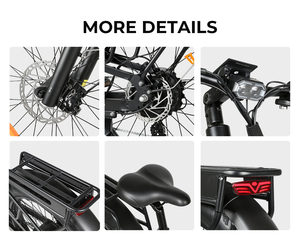 Vélo de montagne électrique hybride SAMEBIKE STORM, moteur à moyeu arrière, frein à disque hydraulique, 8 vitesses, alliage d'aluminium, moteur sans balais - Product Image 5