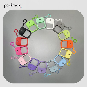 38ml Card Shape Square <b>Plastic</b> Travel <b>Pocket</b> Size Alcohol Perfume Hand Sanitizer Flat Spray Bottle Bag Charm Keychain - Product Image 2