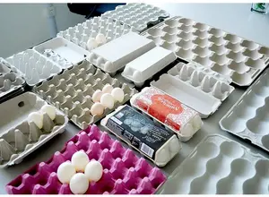 פלסטיק ממוחזר ביצת מגש ייצור קו ידני קטן עוף ביצת מגשי קרטון ביצוע מכונת