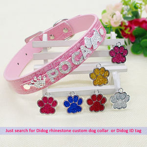 Collar personalizado con diamantes de imitación para cachorros y perros pequeños, Charms con nombre gratis, accesorios para gatos, collares de piel sintética personalizados para gatos - Product Image 6
