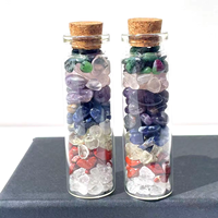 Bouteille de dérive naturelle de 7cm en gros, pierre de guérison, éclats de cristal, bouteille de souhaits fabriquée à partir d'autres cristaux