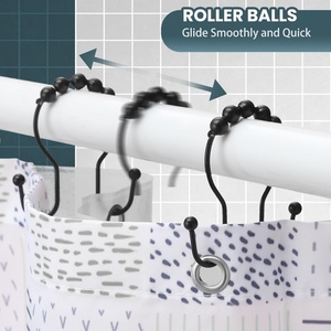 Rust Resistant Metal Double Glide <b>Shower</b> Hooks Rings for Bathroom <b>Shower</b> Rods Curtains - Product Image 3