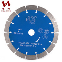 Disque de coupe et de meulage abrasif diamanté segmenté en T, pressé à chaud, à dents turbo de protection, 7 pouces, pour carrelage et granit