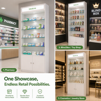 Vitrine de présentation haut de gamme pour le commerce de détail, armoire de présentation en verre, 4 étagères en verre, présentoir moderne pour magasin, article très demandé