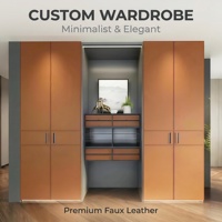 Armoire en cuir de qualité supérieure, finition cuir, écologique, silencieuse, meubles de rangement pour chambre à coucher