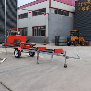 Aserradero horizontal portátil con sierra de cinta de motor de gasolina para madera para operaciones de aserrado móvil - Product Image 3