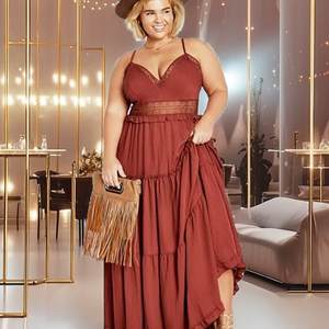 Robe trapèze tissée unie à manches longues et détails boutonnés pour femme, coupe ajustée, collection automne 2026, haute qualité - Product Image 2