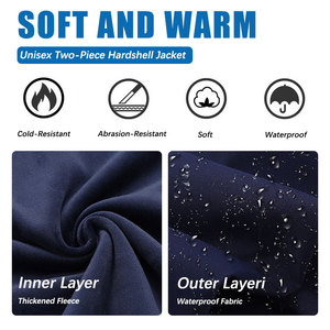 <span class=keywords><strong>Veste</strong></span> softshell imperméable, respirante, coupe-vent, à fermeture éclair, avec capuche, couleur unie, pour la montagne et la pêche - Product Image 4