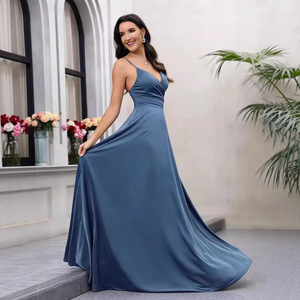 Vestido de noche azul cielo sin tirantes, corte en A, vestido formal largo, vestido de fiesta para mujer - Product Image 3